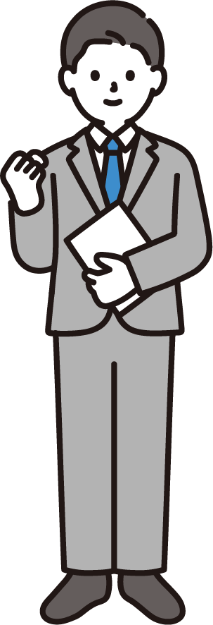 ガッツポーズのビジネスパーソン